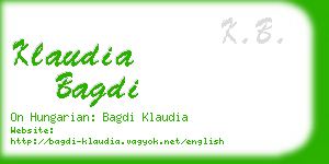 klaudia bagdi business card